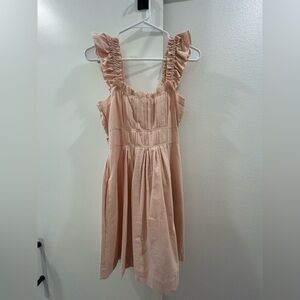 Steve Madden Size XS Blush colored Linen Ruffle Dress.